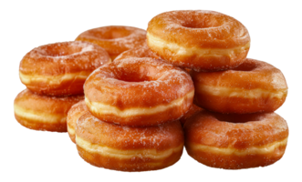 Sugary cinnamon donuts stack, cut out - stock . png