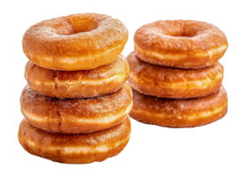 Sugary cinnamon donuts stack, cut out - stock . png