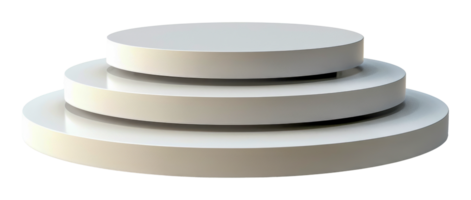 Minimalist white tiered platforms, cut out - stock . png