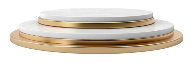 Modern circular stages in gold and white gradient, cut out - stock . png