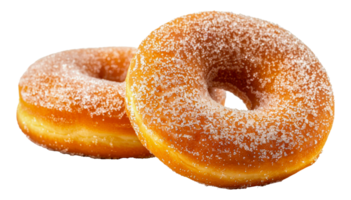 Sugary fried donuts trio, cut out - stock . png