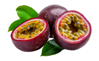 Frais passion fruit moitiés, Couper en dehors - Stock . png