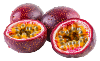 Frais passion fruit moitiés, Couper en dehors - Stock . png