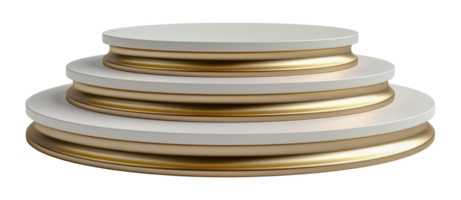 Modern circular stages in gold and white gradient, cut out - stock . png