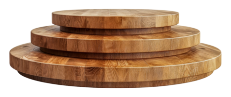 Elegant wooden tiered display platforms, cut out - stock . png
