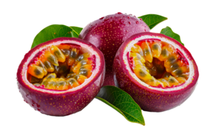 Frais passion fruit moitiés, Couper en dehors - Stock . png