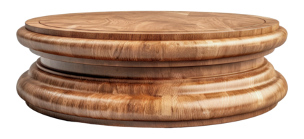 elegante curvo de madera plataforma base, cortar fuera - valores . png