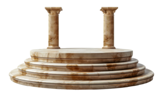 Classical marble pedestals with Ionic columns, cut out - stock . png