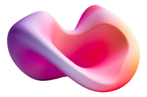 Fluid shape with warm and cool color blend, cut out - stock . png