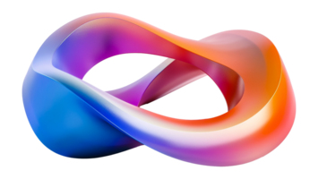 Seamless infinity loop in gradient colors, cut out - stock . png