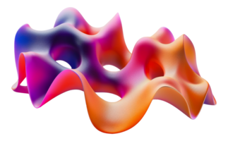 Wavy abstract landscape in purple and orange, cut out - stock . png