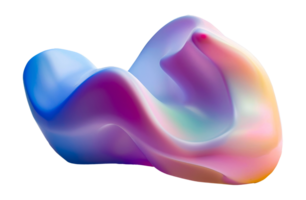 Abstract fluid shape in pastel gradient, cut out - stock . png