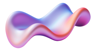 Abstract wavy sculpture in gradient hues, cut out - stock . png