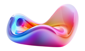 Fluid pastel wave with soft gradients, cut out - stock . png
