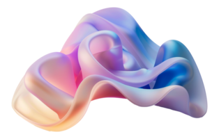 Flowing abstract ribbon in pastel gradients, cut out - stock . png