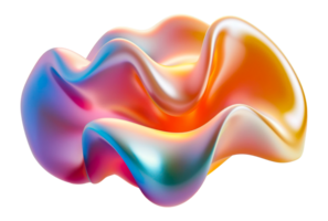 Fluid shape with warm and cool color blend, cut out - stock . png