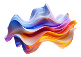 Colorful abstract wave design with gradient, cut out - stock . png