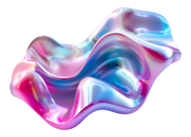 Wavy abstract landscape in pastel pink and blue, cut out - stock . png