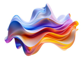 Colorful abstract wave design with gradient, cut out - stock . png