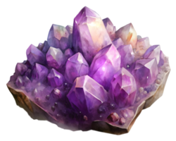 Amethyst Edelstein Korn Illustration isoliert auf transparent Hintergrund png