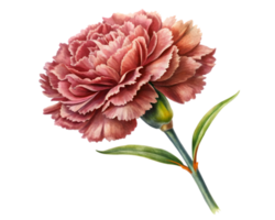 Carnation Flower Grain Illustration Isolated on White Background png