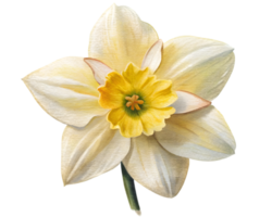 Daffodil Flower Grain Illustration Isolated on White Background png