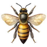 Bee Vintage Illustration Isolated on Transparent Background png