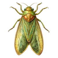 cicadelle ancien illustration isolé sur transparent Contexte png
