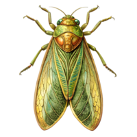 Leafhopper Vintage Illustration Isolated on Transparent Background png