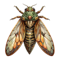 Cicada Vintage Illustration Isolated on Transparent Background png