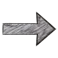 Hand-Drawn Grunge Scribble Arrow Pointing Right - Black Marker Isolated on Transparent Background png