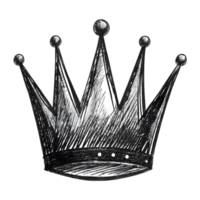 Hand-Drawn Grunge Scribble Crown - Black Marker Isolated on Transparent Background png