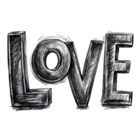 Hand-Drawn Grunge Letters Love - Black Marker Isolated on Transparent Background png