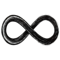 disegnato a mano grunge scarabocchiare infinito simbolo - nero marcatore isolato su trasparente sfondo png
