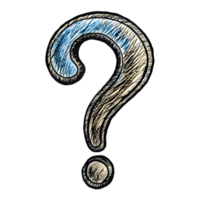 Hand-Drawn Grunge Scribble Question Mark - Black Marker Isolated on Transparent Background png