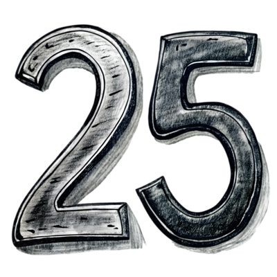 Number 25 PNGs for Free Download