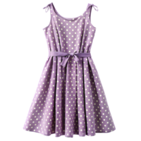 Lavender Dress with White Polka Dots Isolated on Transparent Background png