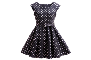 zwart jurk met wit polka dots geïsoleerd Aan transparant achtergrond png