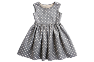 gris robe avec blanc polka points isolé sur transparent Contexte png