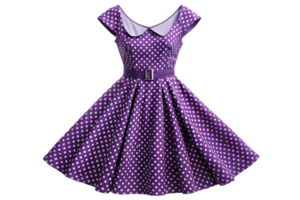 Purple Dress with White Polka Dots Isolated on Transparent Background png