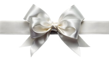 White Satin Ribbon and Bow - Transparent Background png