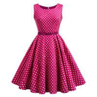 Magenta Kleid mit Weiß Polka Punkte isoliert auf transparent Hintergrund png