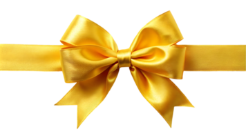 Yellow Satin Ribbon and Bow - Transparent Background png