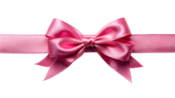 Pink Satin Ribbon and Bow - Transparent Background png