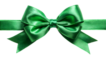 Green Satin Ribbon and Bow - Transparent Background png