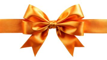 Orange Satin Ribbon and Bow - Transparent Background png