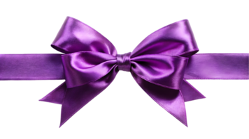 Purple Satin Ribbon and Bow - Transparent Background png