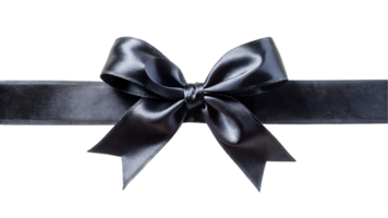 Black Velvet Ribbon and Bow - Transparent Background png