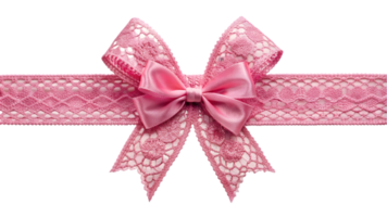 Pink Lace Ribbon and Bow - Transparent Background png
