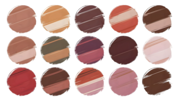 Collection of Brushstroke Swatch Makeup Paint Strokes - Transparent Background png